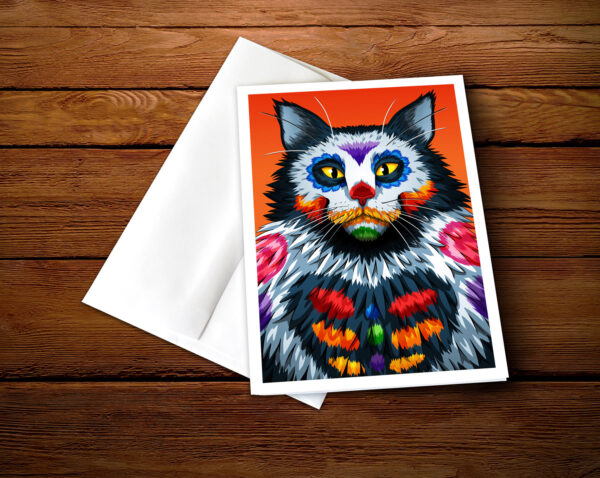 Day of the Dead Calico Cat selling Canvas Giclée - 